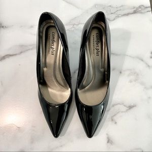 Black Pointy Toe Pump Comfort Plus Size 10